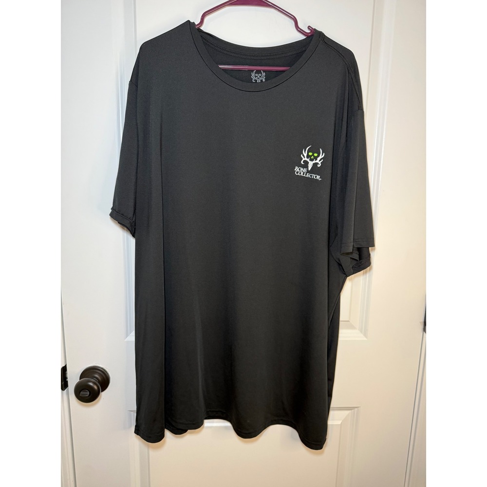 Bone Collector Mens 3XL Black Performance T-Shirt Neon Green Skull Graphic Tee